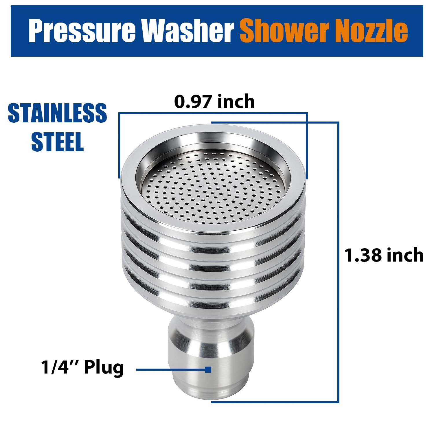 Pressure Washer Nozzle Tips Soft Wash Shower Nozzle with 1/4” Quick Connect …