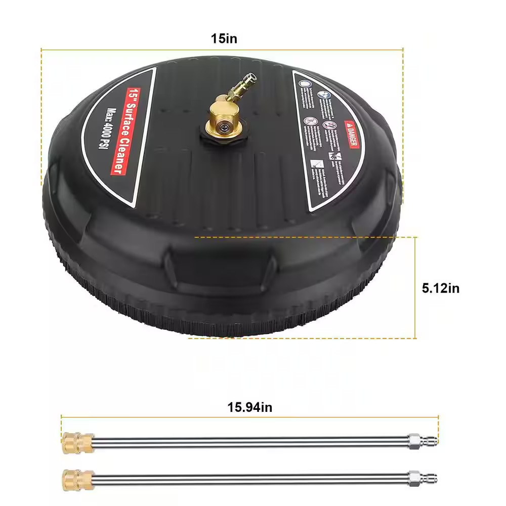 15 In. 4000 PSI Disc Power High Pressure Washer Surface Cleaner, Flat Washer Bro
