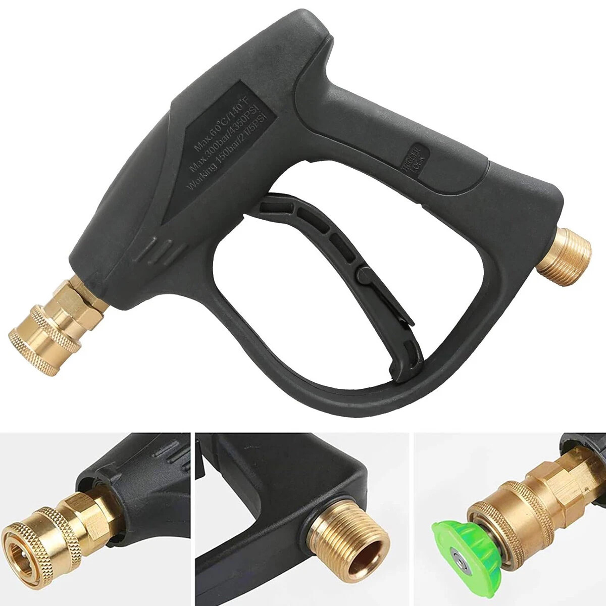 High Pressure 4000PSI Car Power Washer Gun Spray Wand Lance Nozzle and Hose Kit