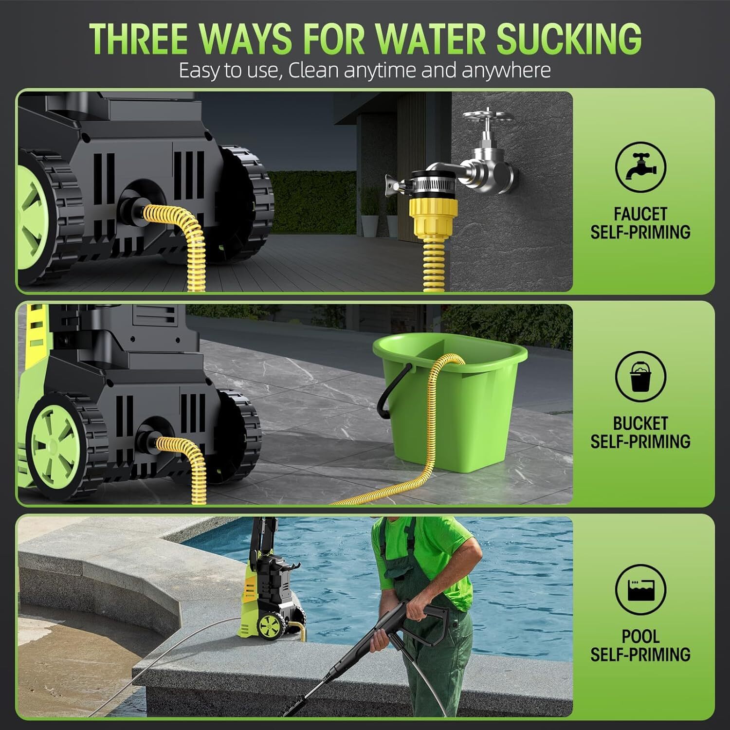 Electric High Pressure Washer – Duede Portable Washer with 23 FT Water Outlet &