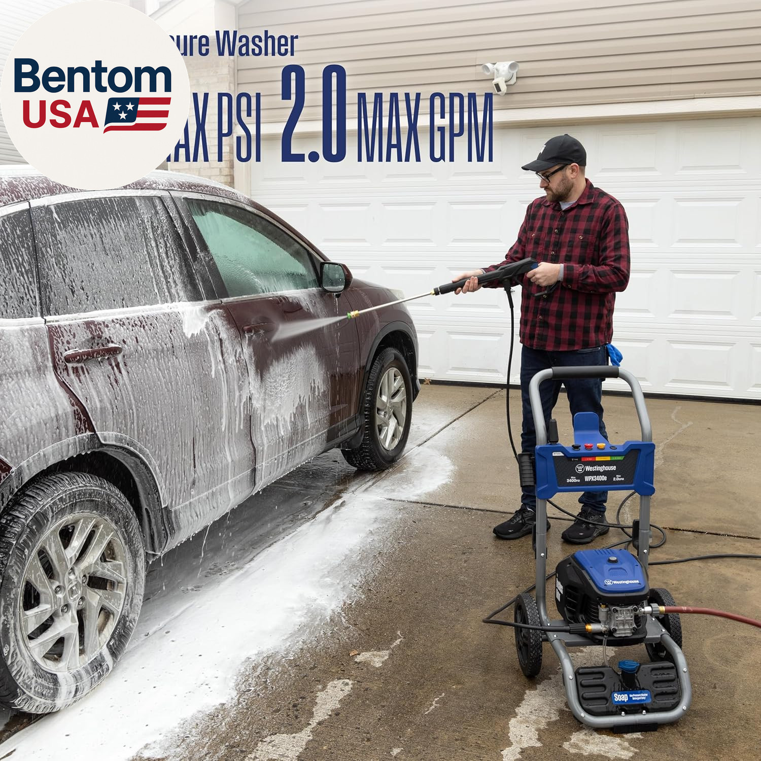 Wpx3400E Electric Pressure Washer, 3400 Max PSI and 2.0 Max GPM, Brushless Motor