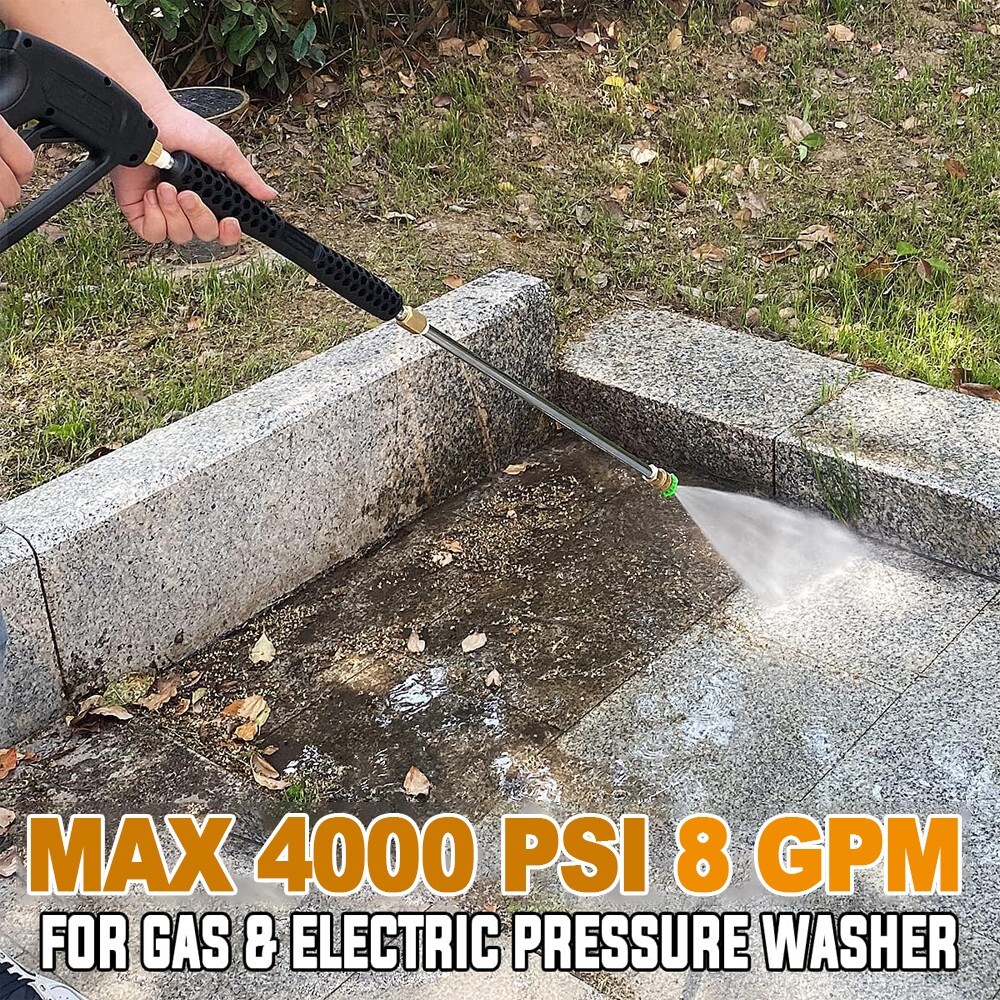 YAMATIC Pressure Washer Gun and Wand with M22 Male Inlet 1/4″ Quick 4000 PSI