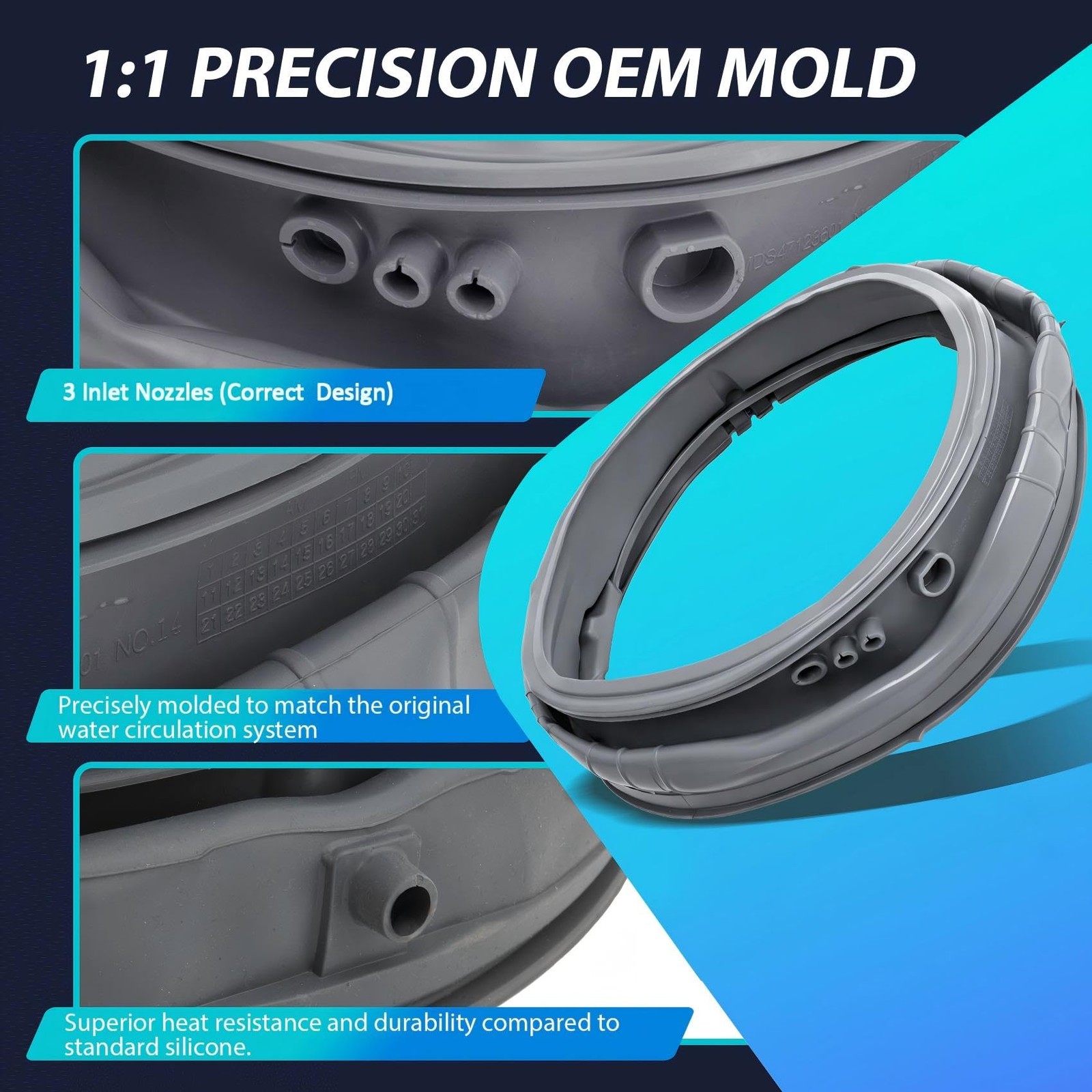 MDS65736915 Leak Free EPDM Door Seal for WM3600HWA/00 WM3700HWA/03