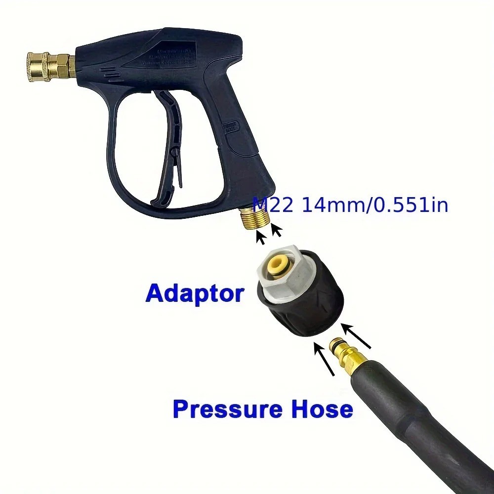 1pcs Pressure Washer Hose Connector Adapter M22 Female to Quick Socket