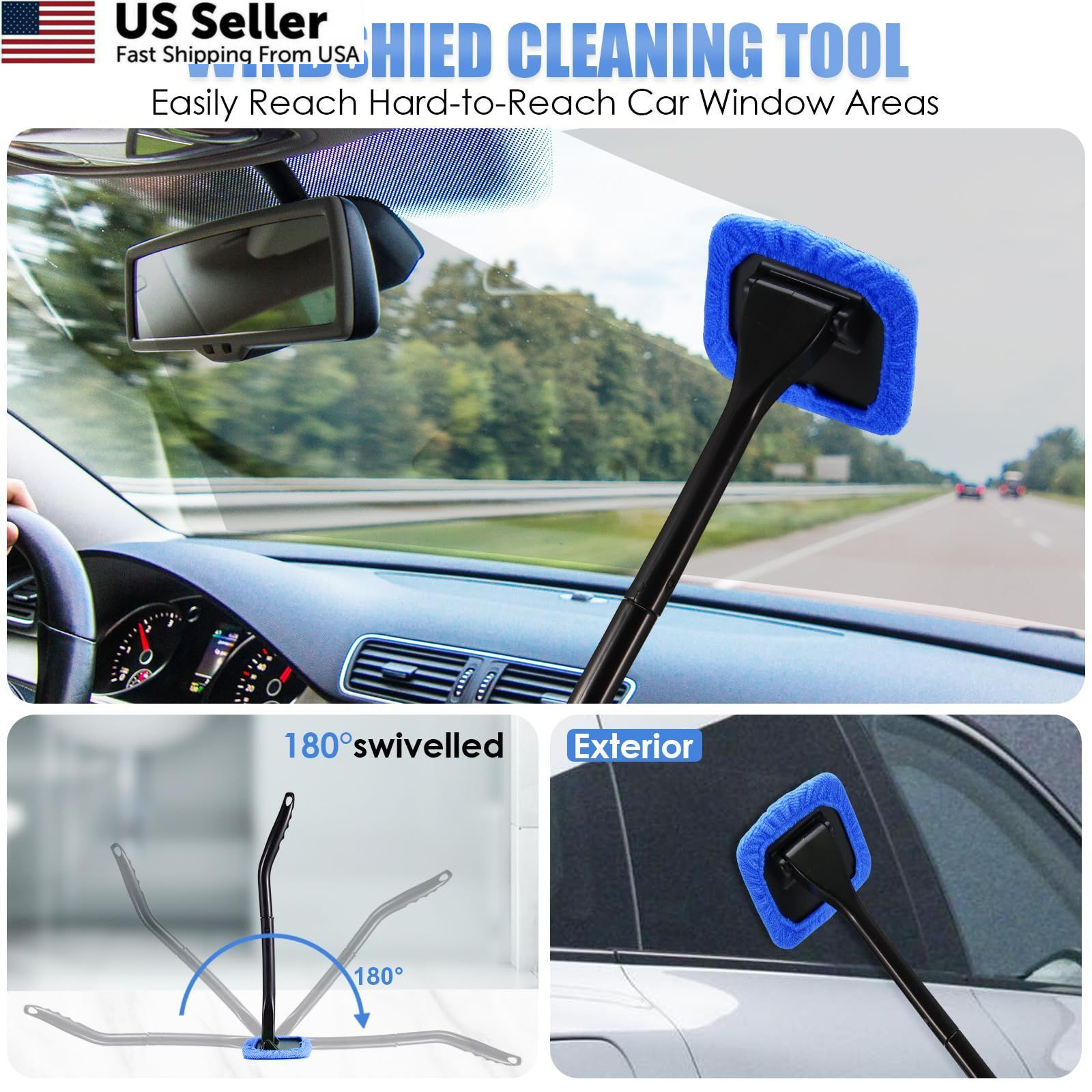 Viewsun Car Cleaning Kit, Interior 19 PCS with Corded vacuum, Blue