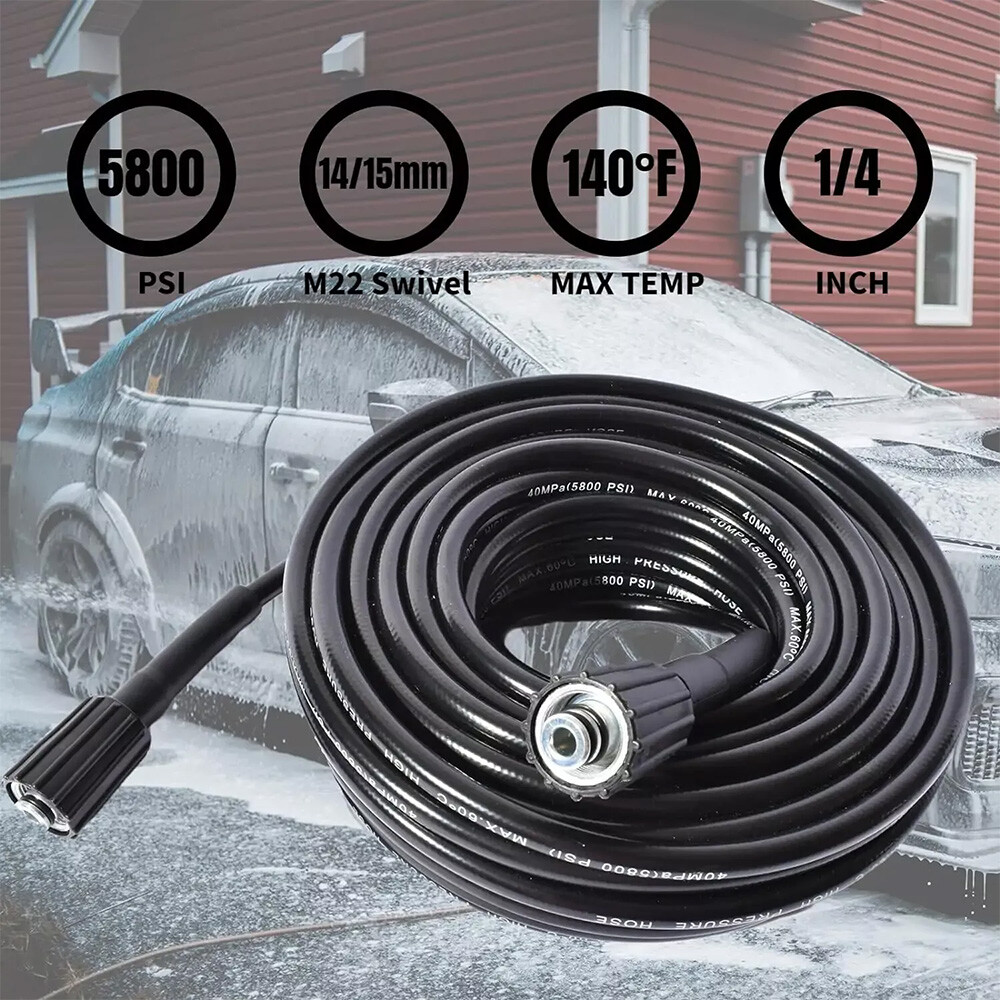 50 FT High Pressure Washer Hose 5800 PSI M22-14MM Power Washer Extension Hose US