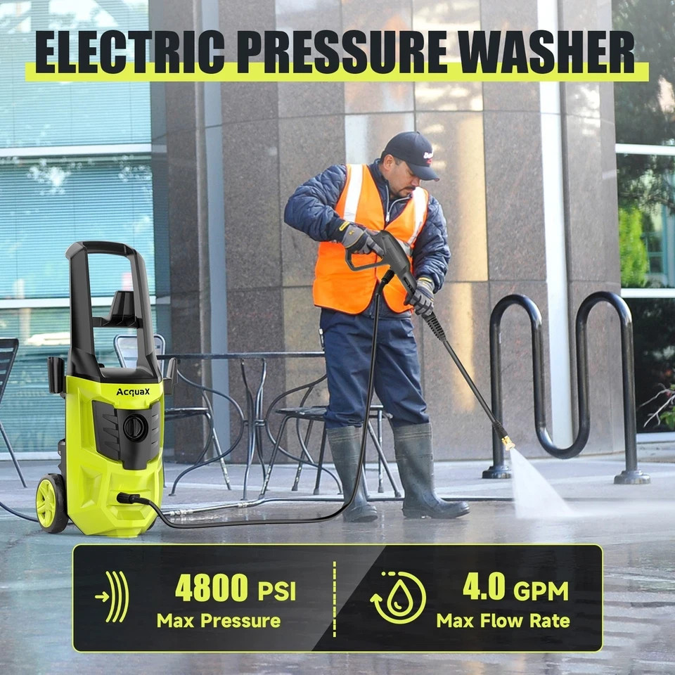 Electric Pressure Washer 4800 PSI 4.0 GPM Power Cleaning Machine Green