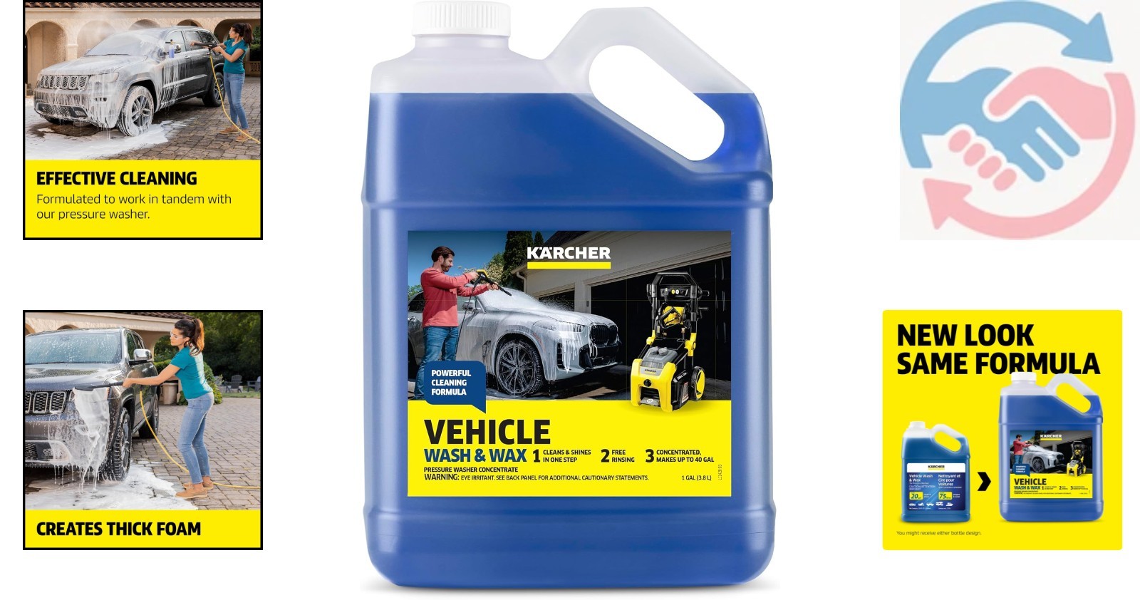 Pressure Washer Compatible Car Wash & Wax – 128 Fl Oz of Fresh Cleaning Power