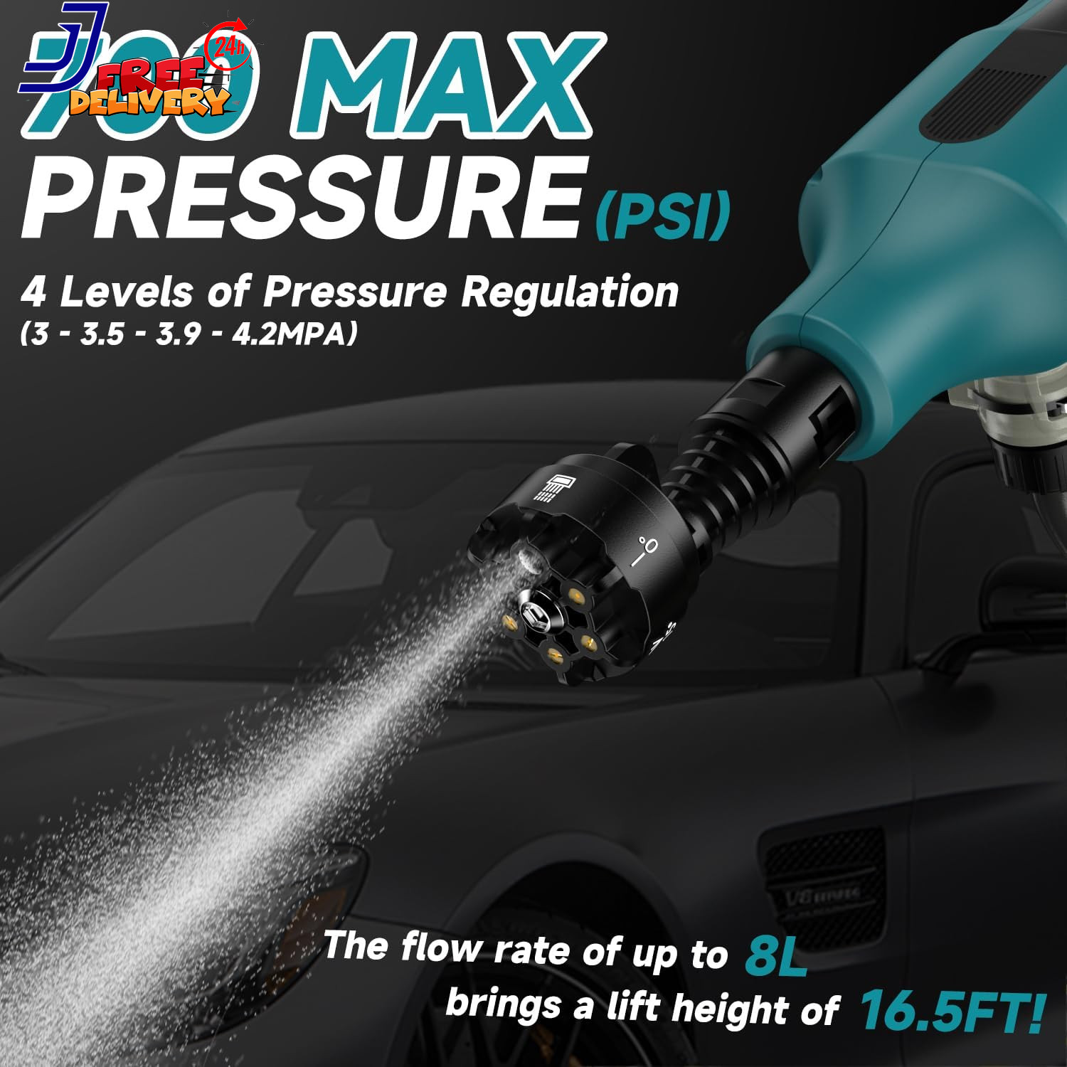 Cordless Pressure Washer for Makita 18V Battery 700 PSI Portable Handheld Power
