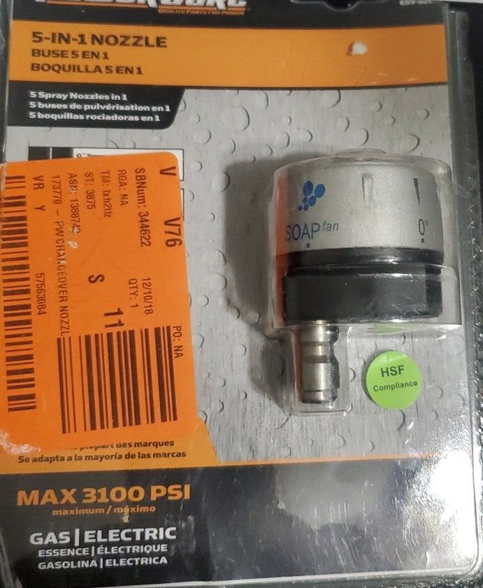 Power Care 5-In-1 Nozzle Max 3100 PSI AP31078 16295-13