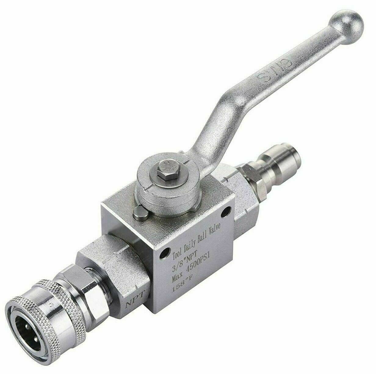 3/8″ Quick Connect Water Ball Valve Kit for 4500 Psi High Pressure Washer Hose