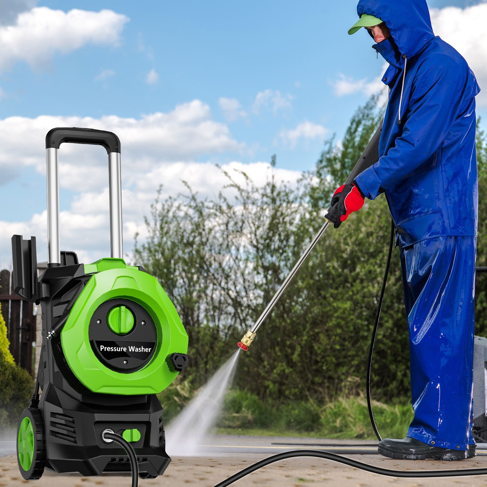 Pressure Washer 4200PSI 2.5GPM, Steel Lance, Total Stop System, for Garden