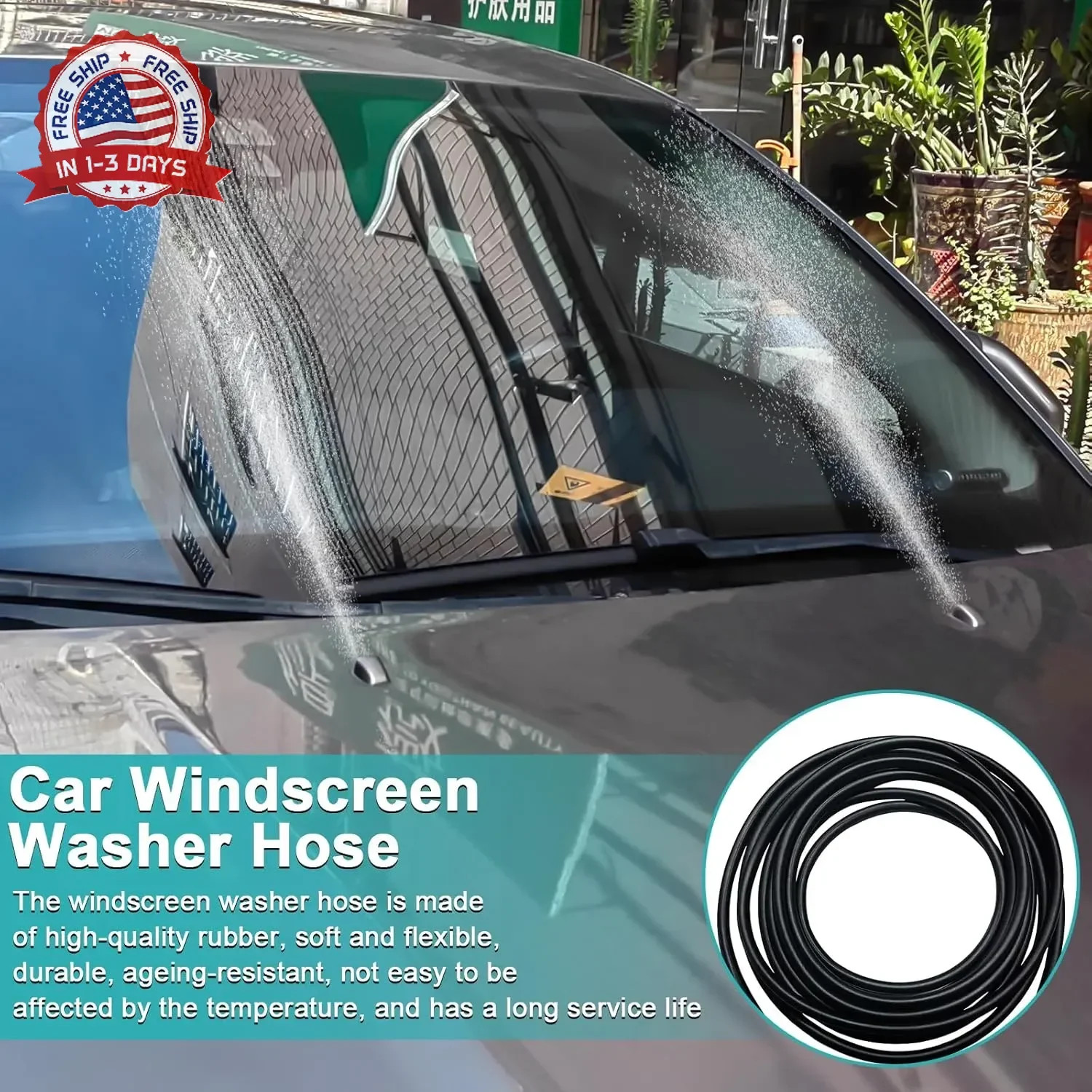 Car Windshield Washer Hose 17 Pcs Windshield Washer Hose Kit 5M Washer Fluid Hos