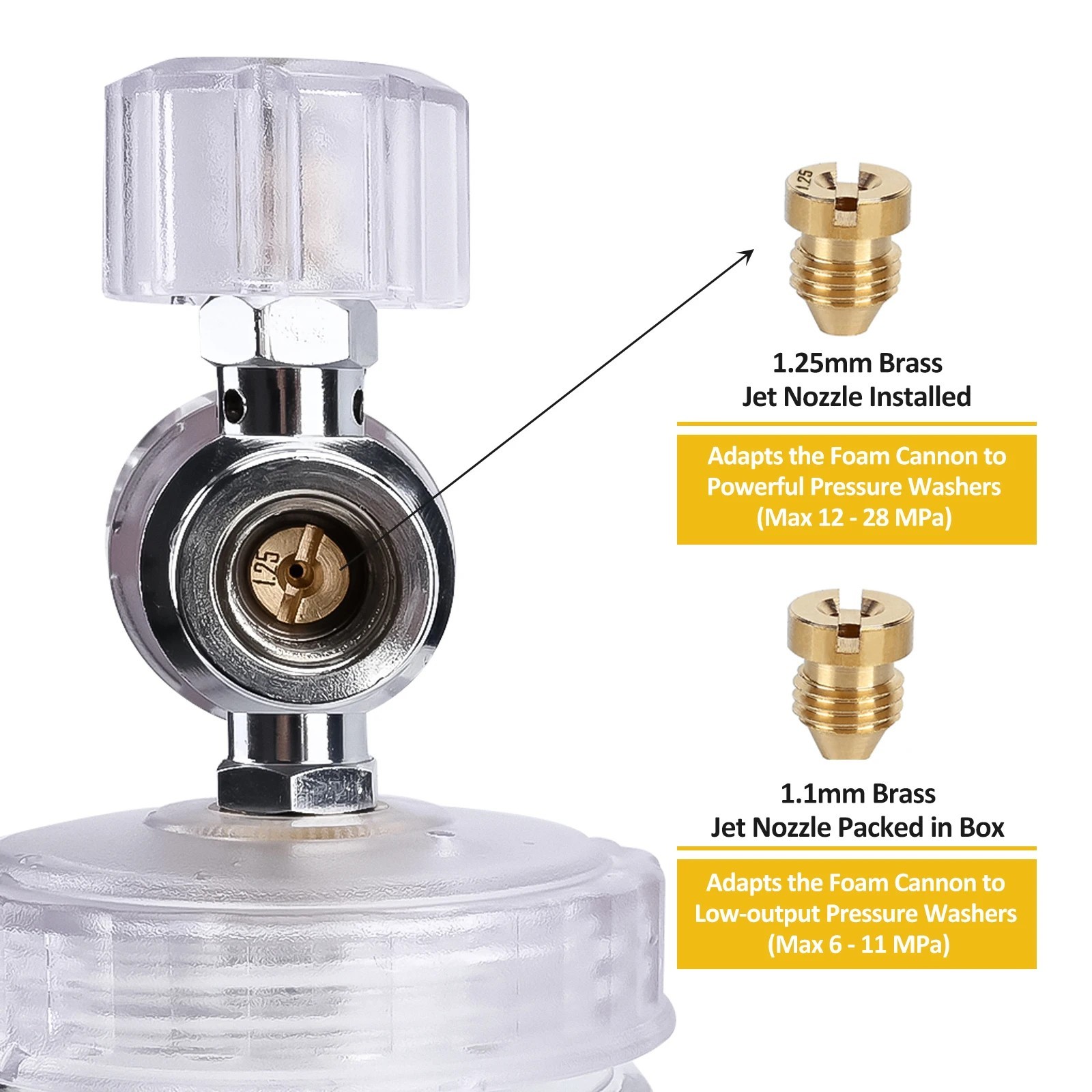 Pressure Washer Gun M22 14mm Aluminum Foam Cannon Adjustable Spray Swivel Kit