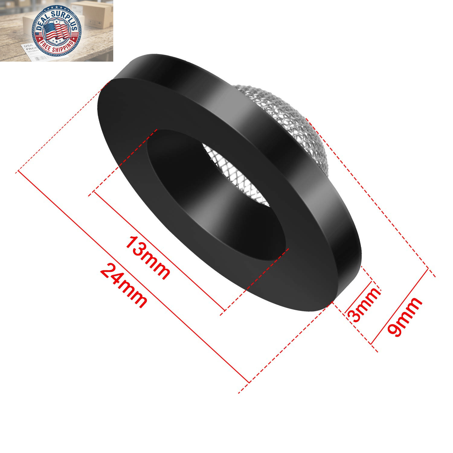 20 Pcs Hose Washer with Screen Filter Washers Stainless Steel & Black Rubber Fil