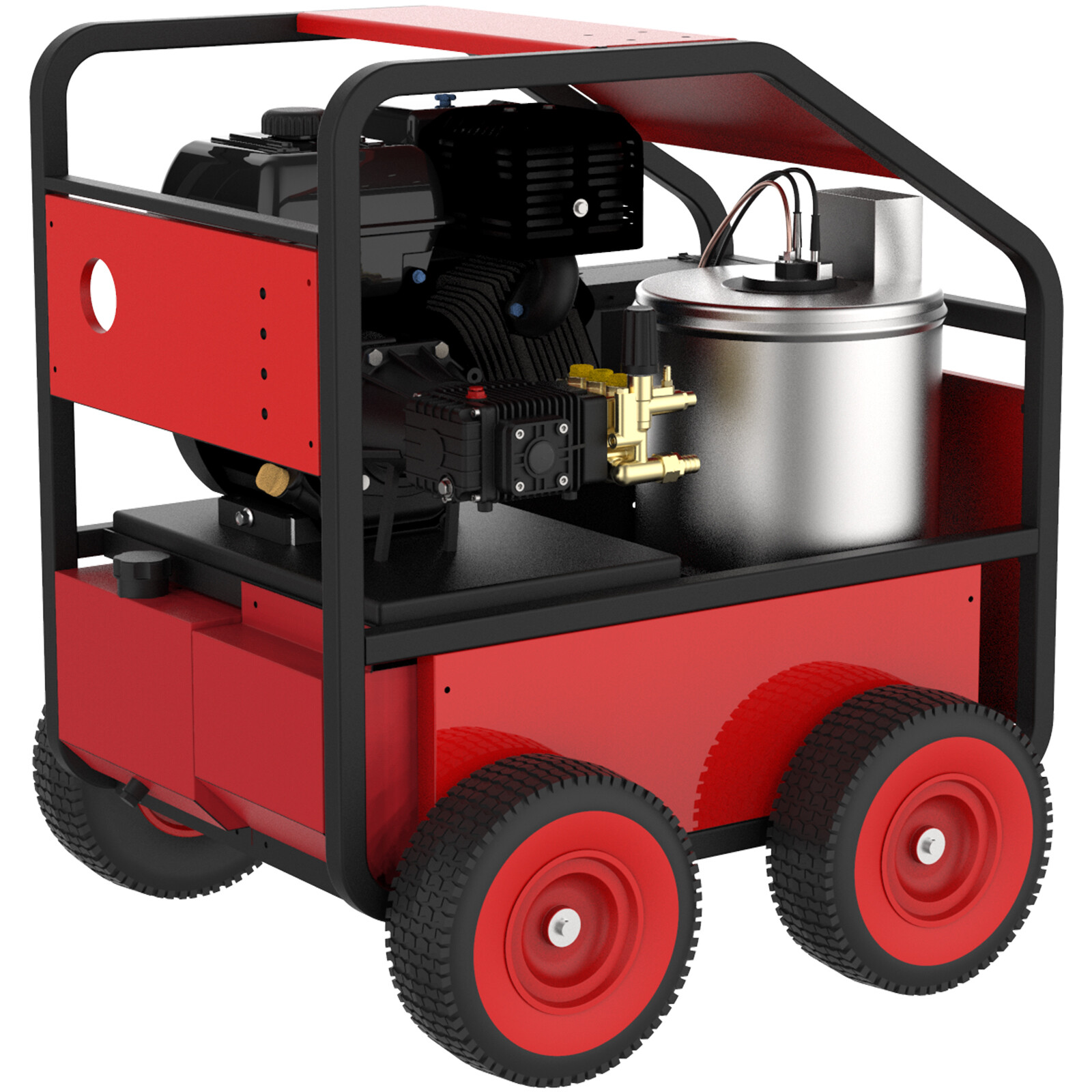 4 GPM 4000 PSI Hot Water Gas-Oil Fired Pressure Washer Electric Start Commercial