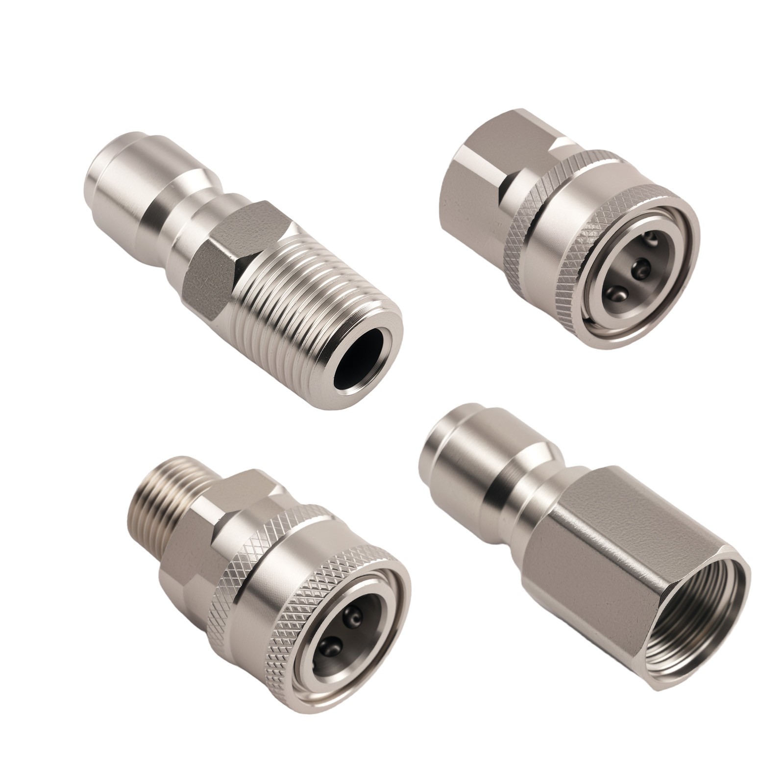 Quick Connect Fitting 3/8″ NPT Pressure Washer Adapter Stainless Steel 4 Pack