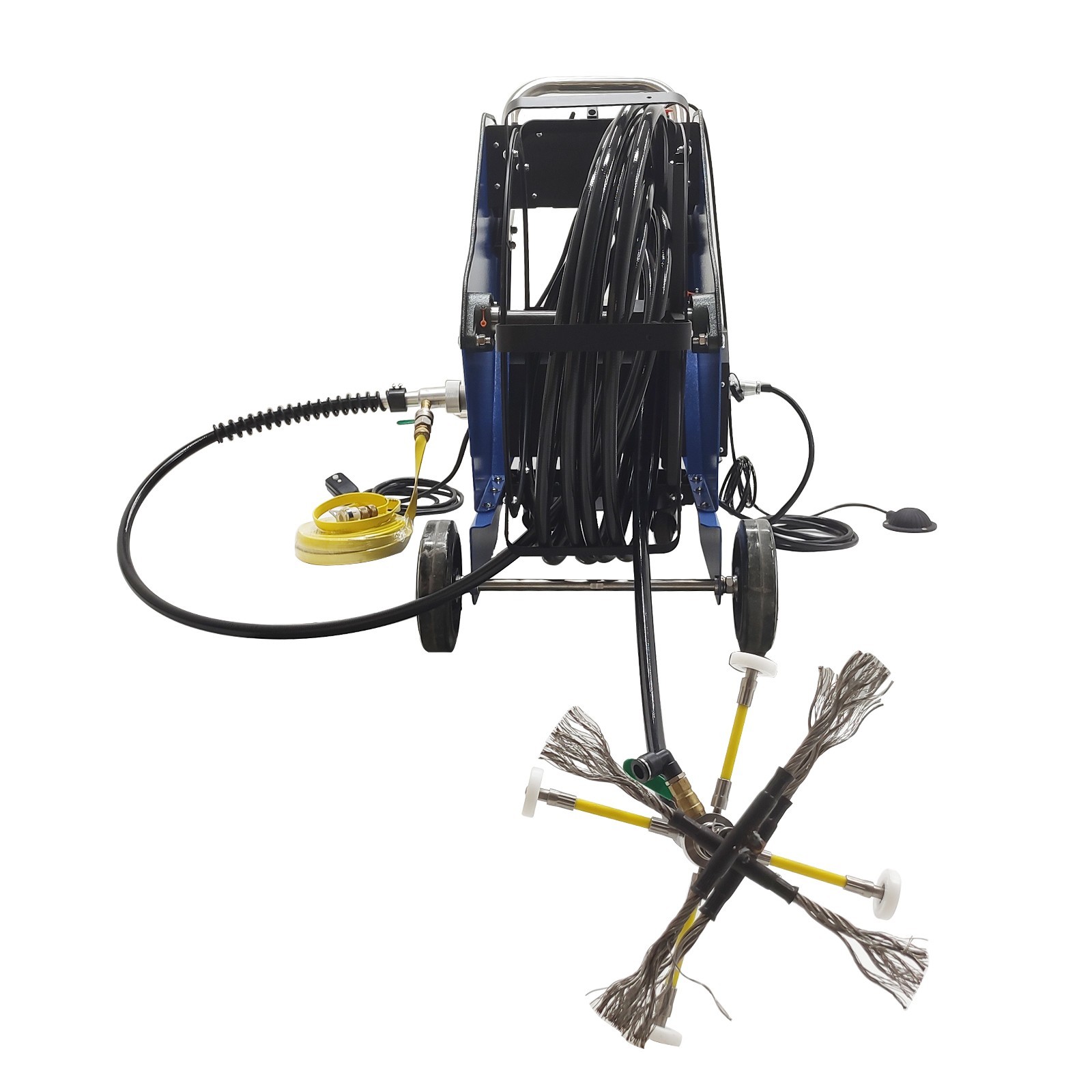 220V Commercial Kitchen Oil Fume Duct Cleaning Machine 6 Brushes suit 100-800mm