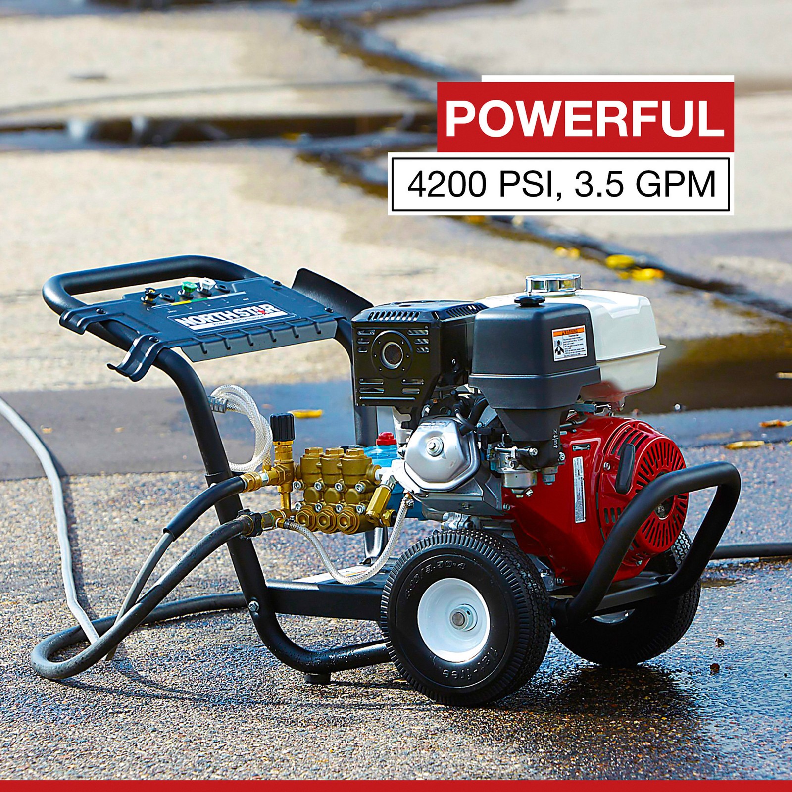 NorthStar Gas Cold Water Pressure Washer, Honda GX390 OHV Engine, 4200 PSI, 3.5