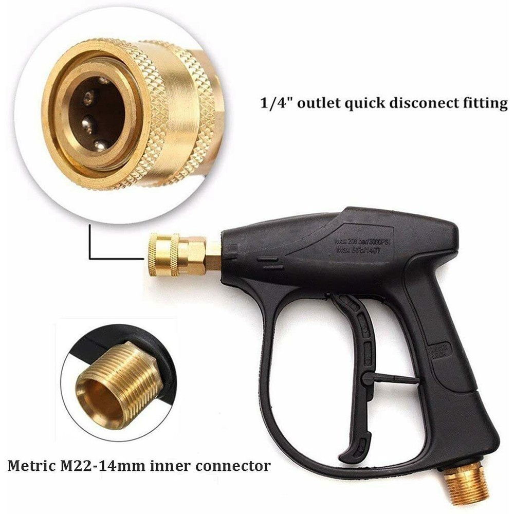 High Pressure 4000PSI Car Power Washer Gun Spray Wand Lance Nozzle and Hose Kit