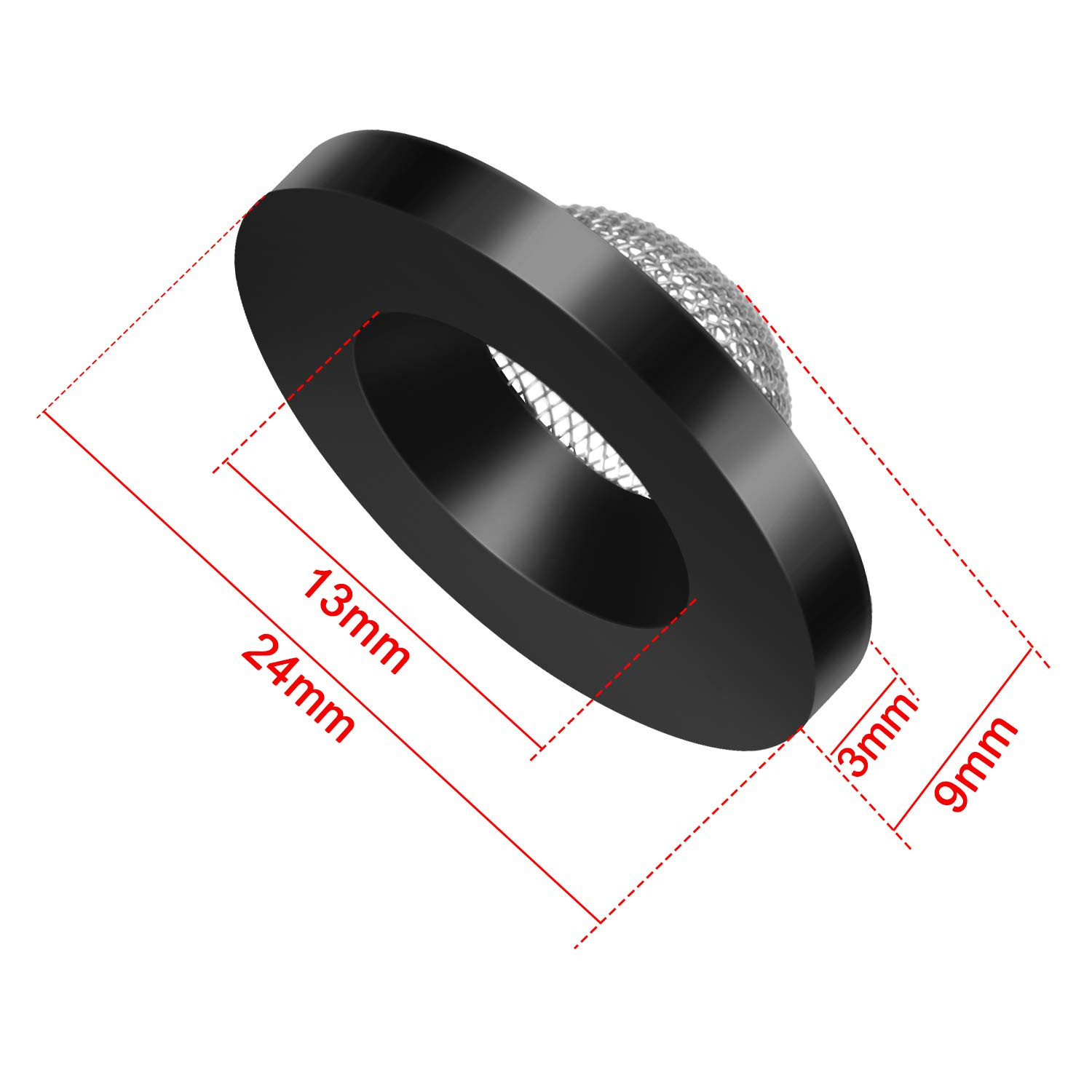 20 Pcs Hose Washer with Screen Filter Washers Stainless Steel & Black Rubber