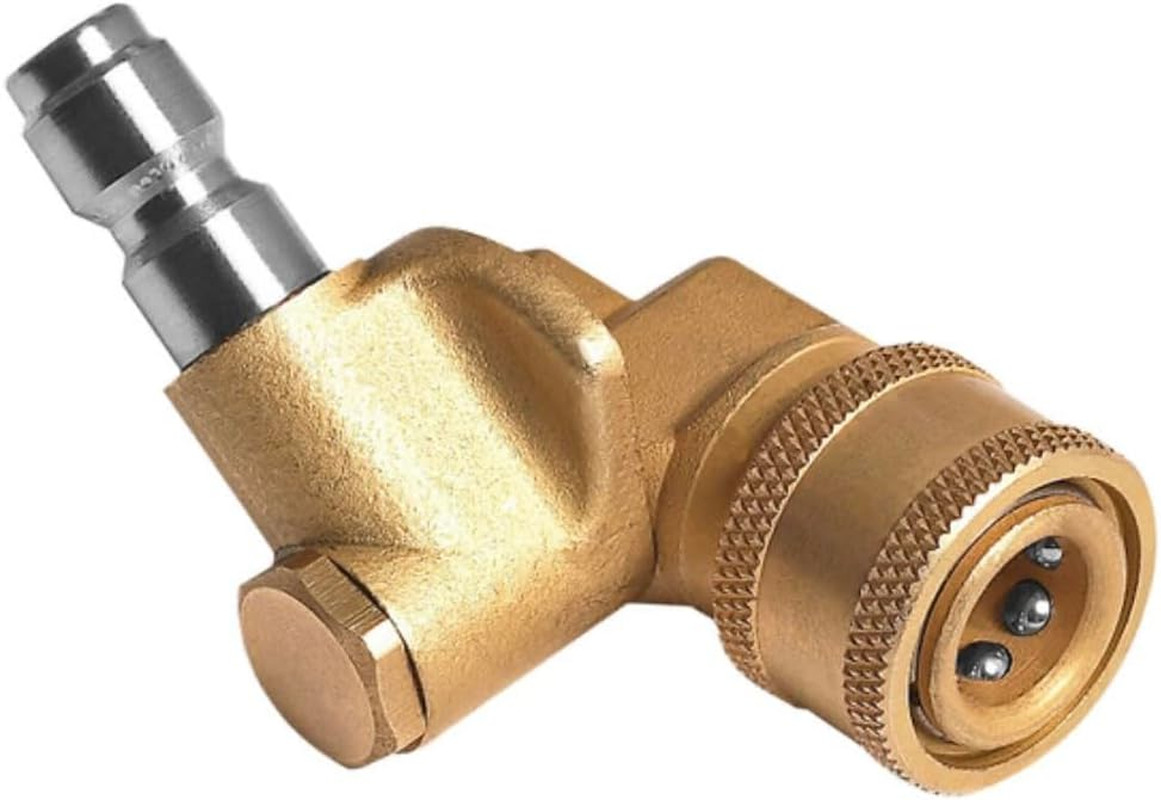Pressure Washer Pivoting Coupler, 1/4” Quick Connect Gutter Cleaner Attachment,