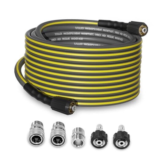 Flexible Pressure Washer Hose 1/4” Kink Resistant 3600 PSI Power Washer 50FT