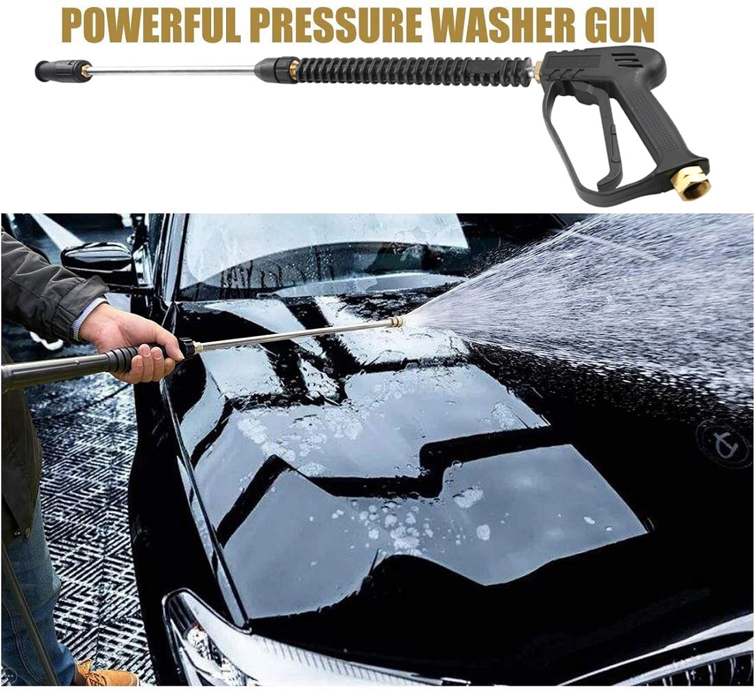 4000PSI High Pressure Power Washer Spray Gun Wand Lance Nozzle Tips Hose Kit M22