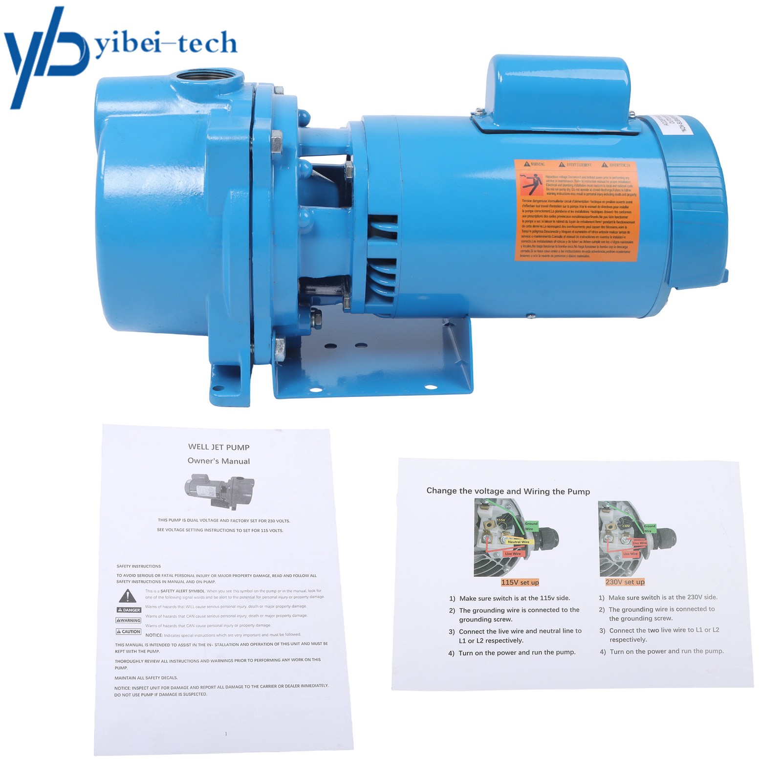 GT15 3450 RPM 1.5 HP 115/230V Water Well Irrigation Sprinkler Pump 1 Phase