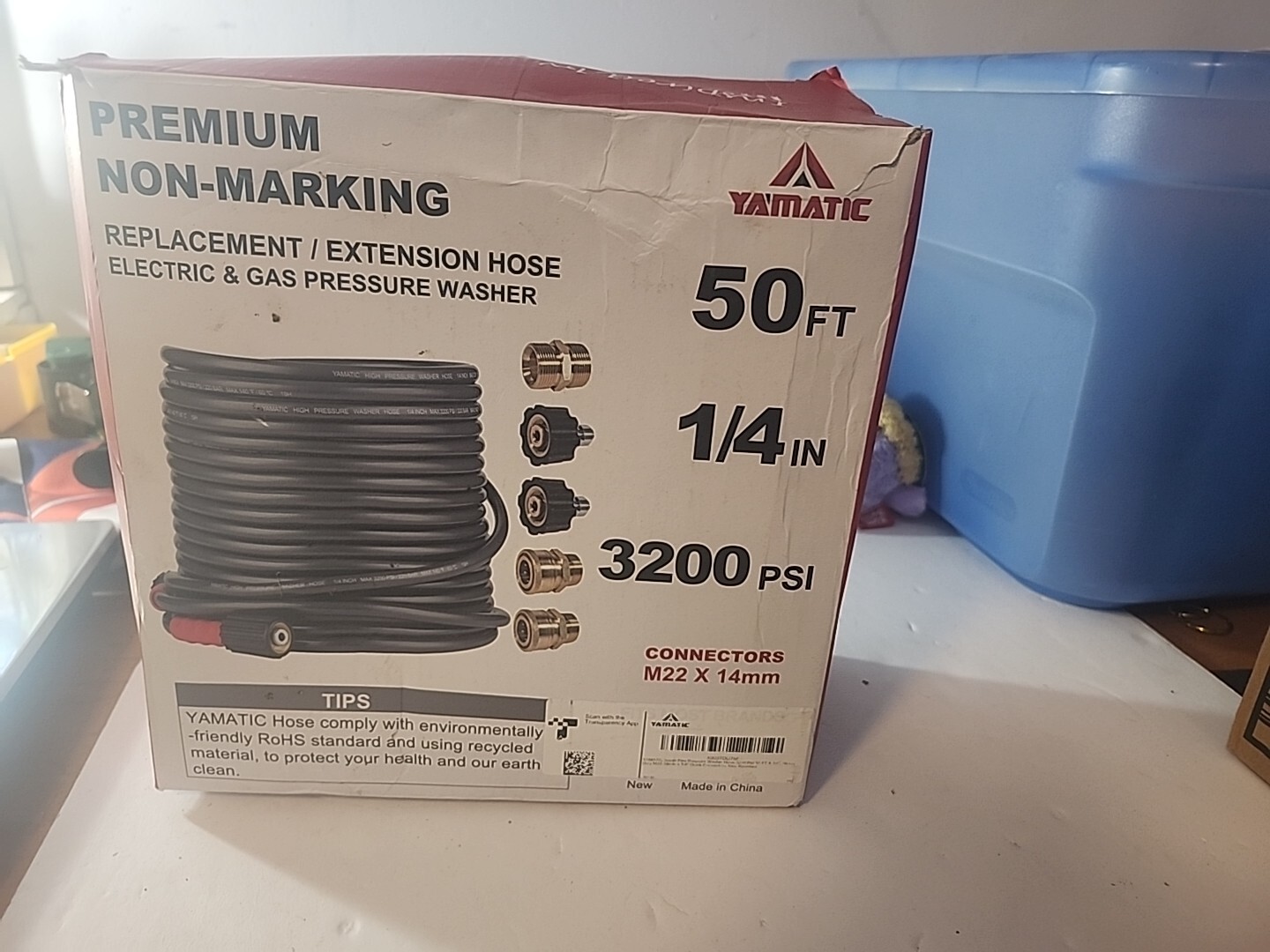 YAMATIC 1/4″ Pressure Washer Hose Kink-Free M22-14mm with 3/8″ Quick Connectors