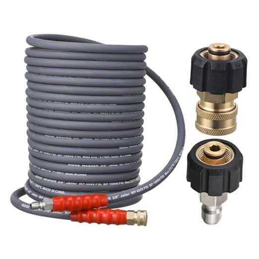 Pressure Washer Hose 50 Feet X 3/8 Inch for Hot and a: 50FT with 1 layer wire