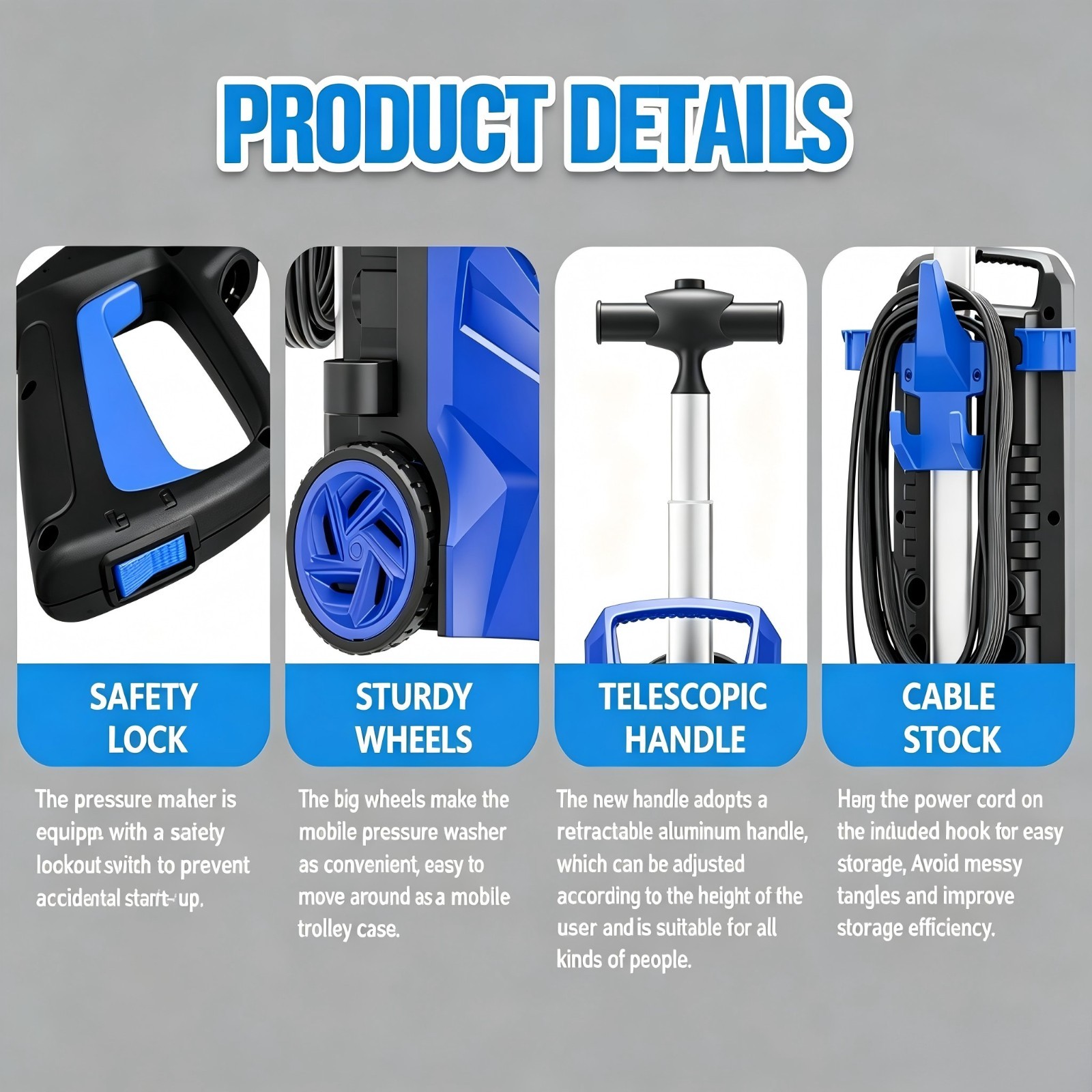 4200PSI 3.7GPM Electric Pressure Washer Portable Electric Power Cleaner Machine