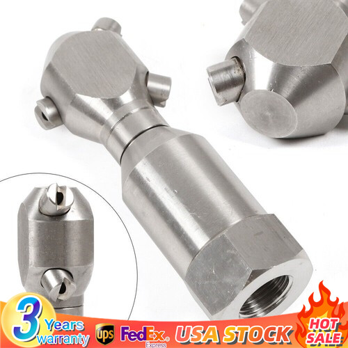 1/2-inch 360 Spinning Jetting Nozzle Drain Sewer Cleaning Jetter Head Stainless