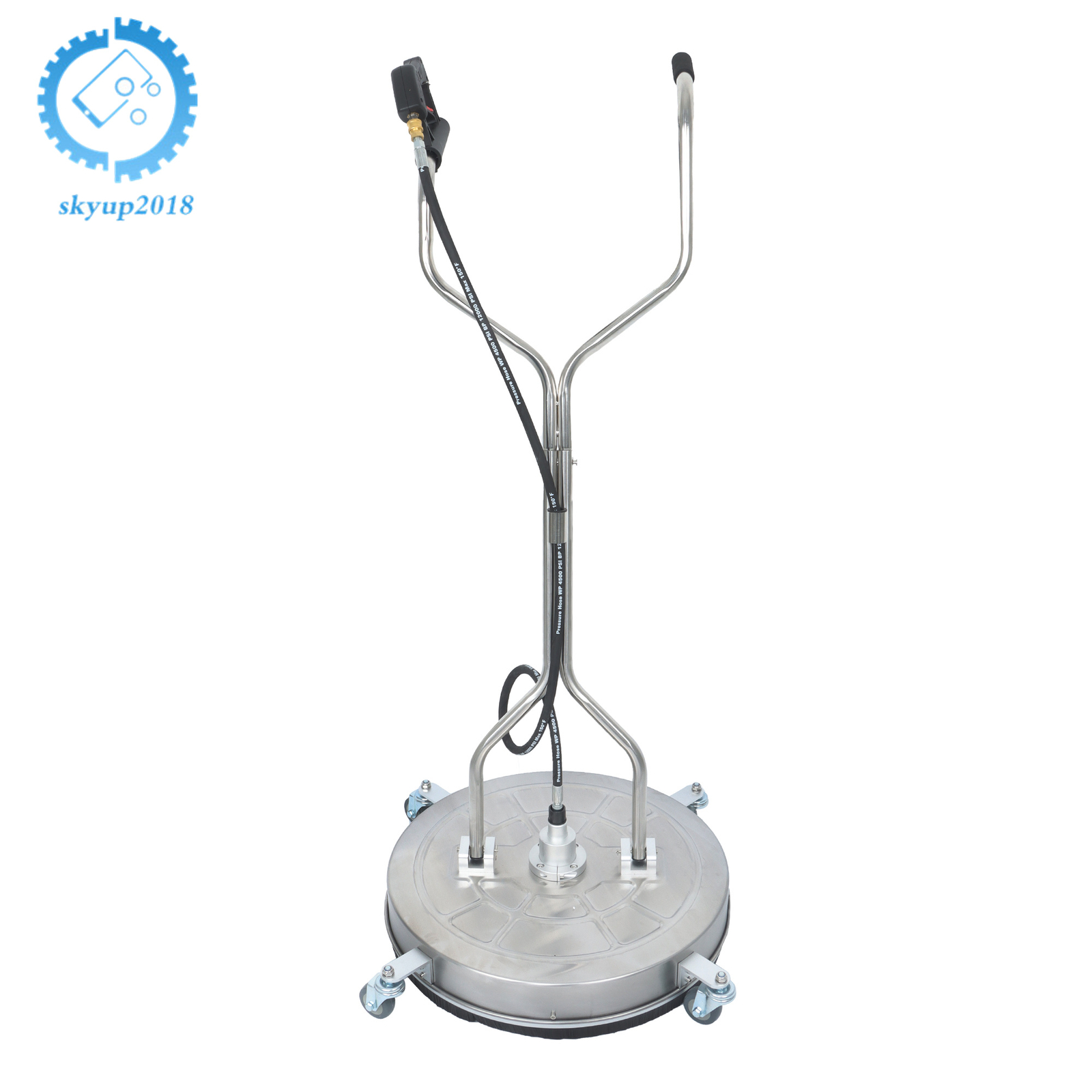 24″ Pressure Washer Surface Cleaner 6000PSI Quick Connect W/ Handles & Wheels