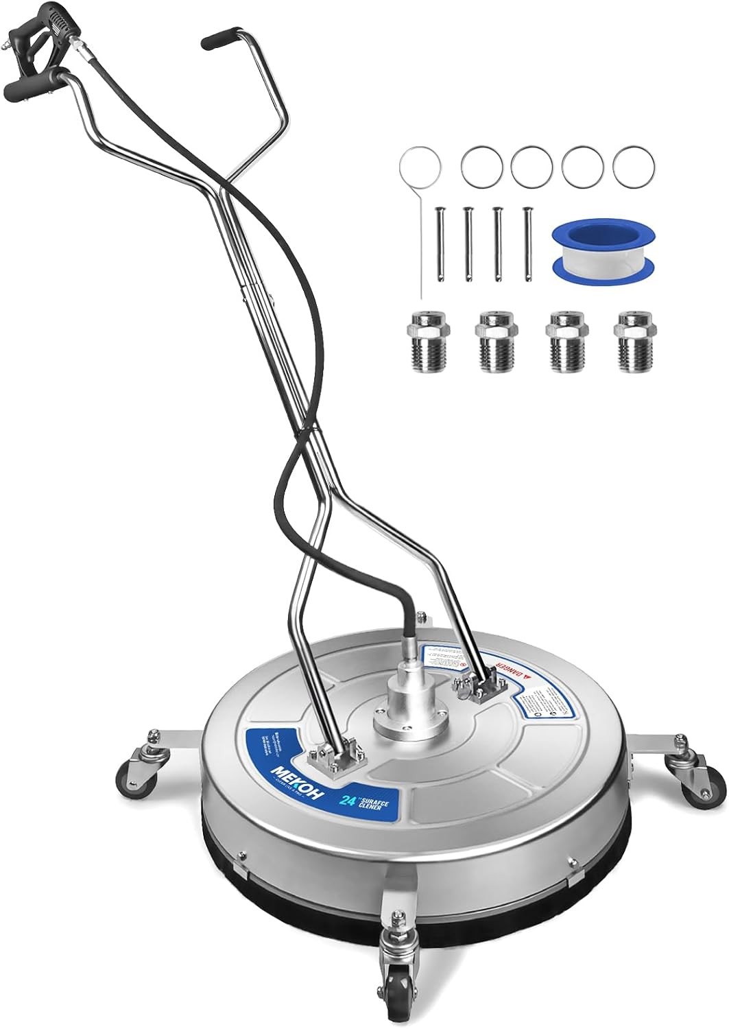 24″ Pressure Washer Surface Cleaner for Large Areas 4500PSI Stainless Steel