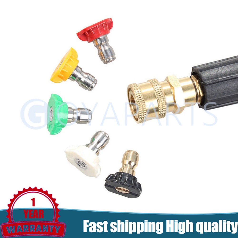 5pcs Pressure Washer Spray Tips Nozzles High Power Kit Quick Connect 1/4″ Set