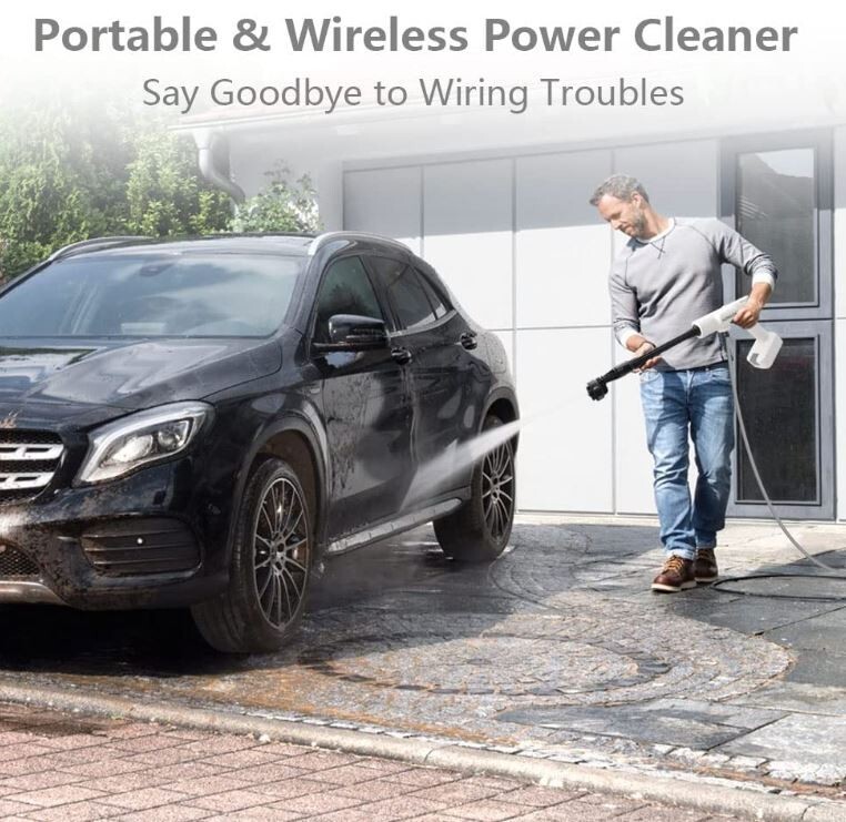 NEW! Cordless Pressure Washer with 2 Battery, 6-in-1 Soap Nozzle Mobile, 400psi