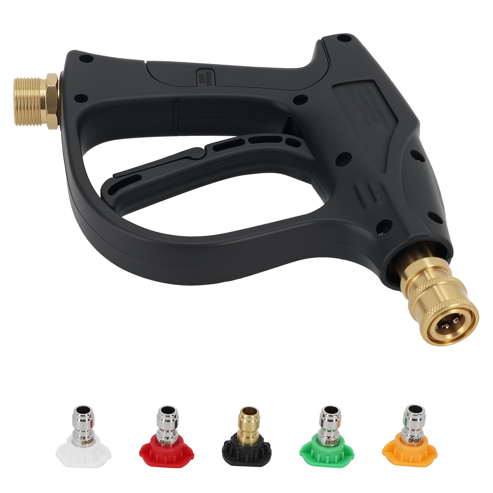 4000 PSI Pressure Washer Gun 1/4″ with 5 Nozzles Car Wash Foam Spray Short Wand