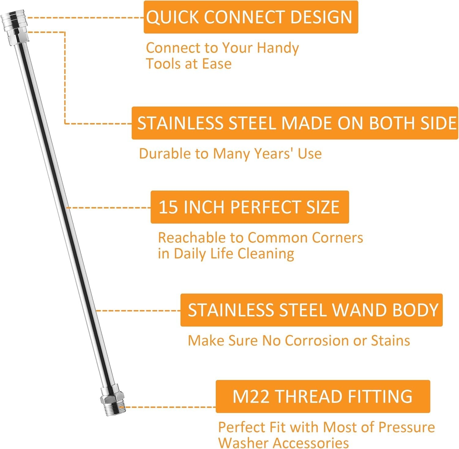 Stainless Steel Extension for Pressure Washer