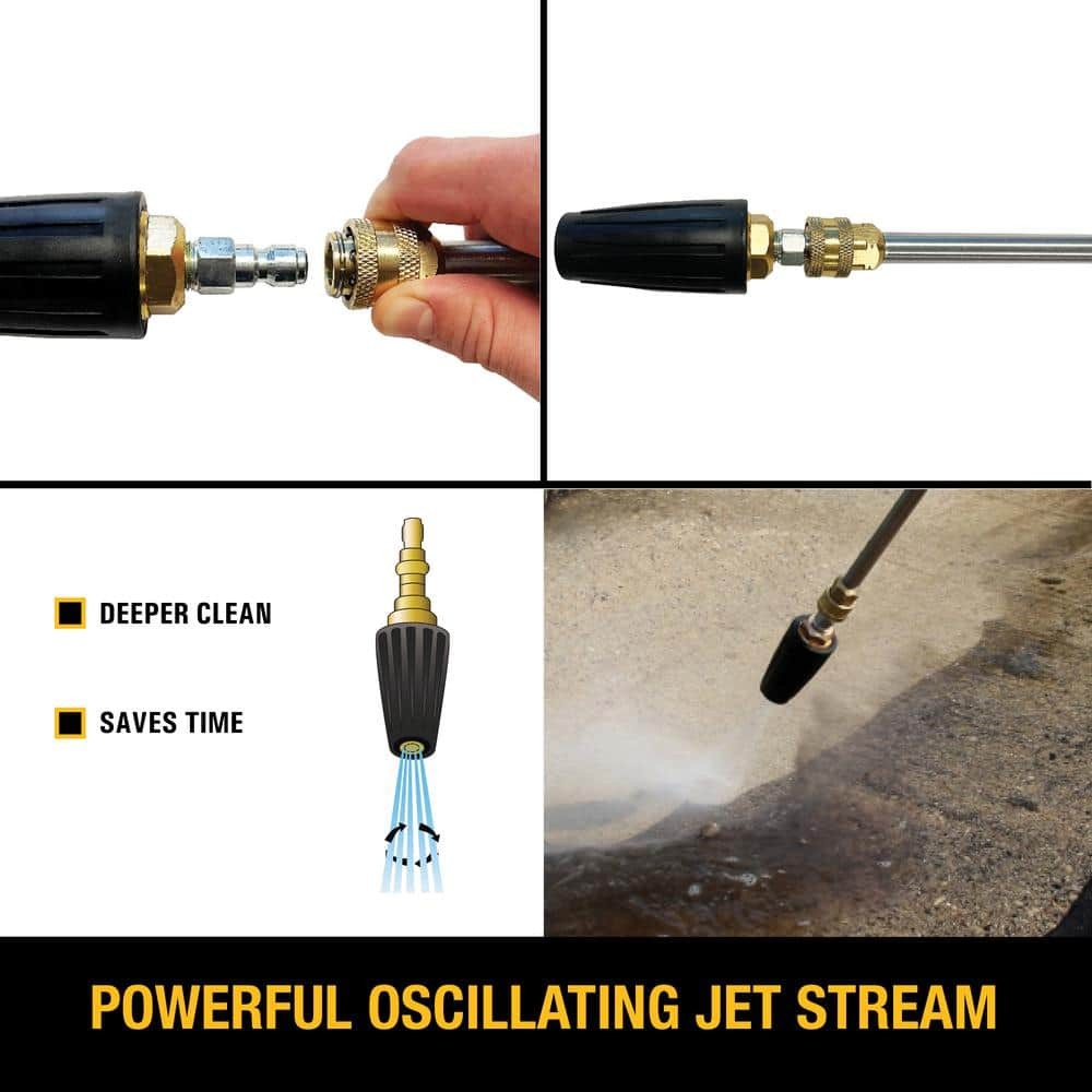 DEWALT Universal Turbo Nozzle w/ QC Connections for Hot/Cold Water 4500 PSI