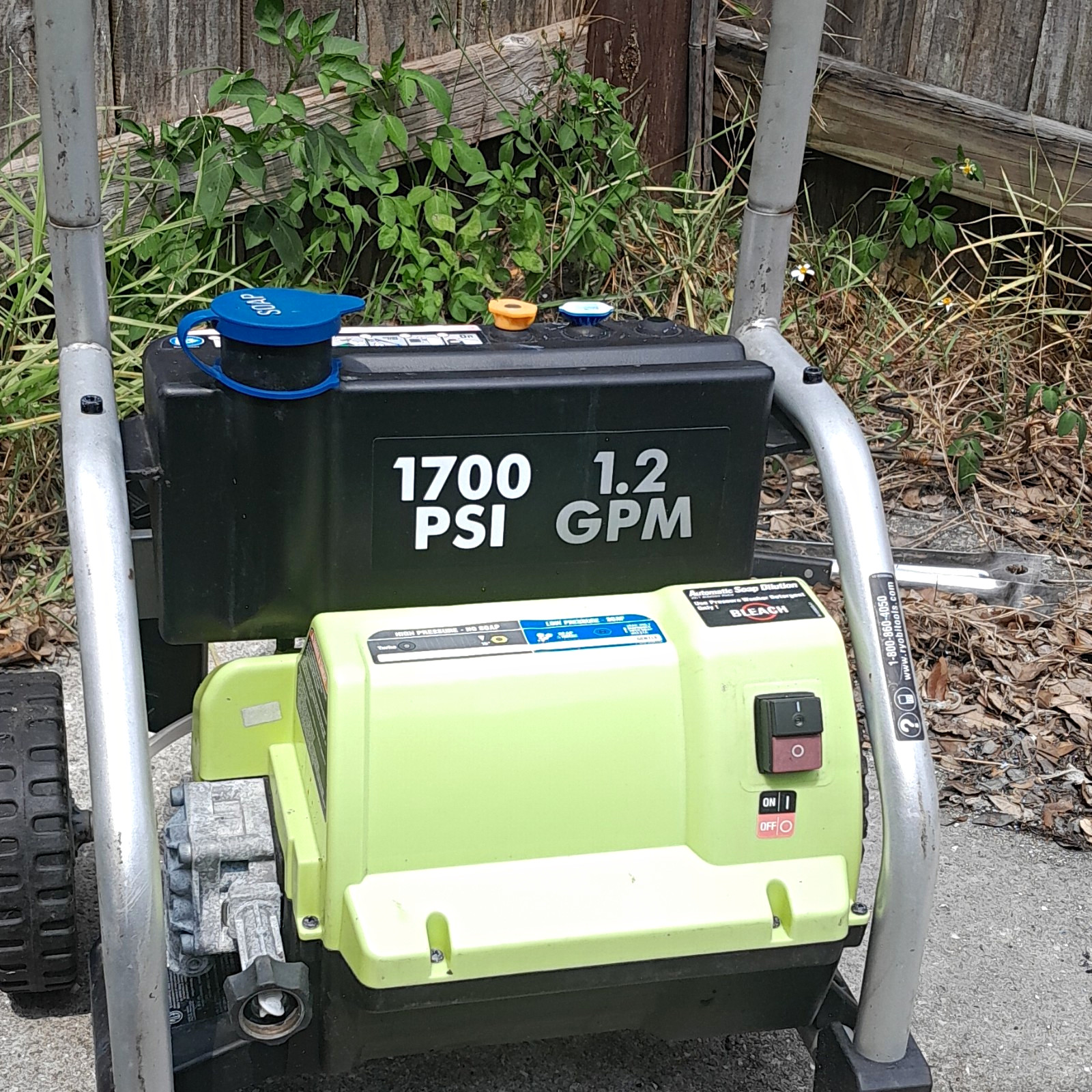 Ryobi 1700 PSI 1.2 GPM Corded Electric Pressure Washer, Wheeled, Soap Tank