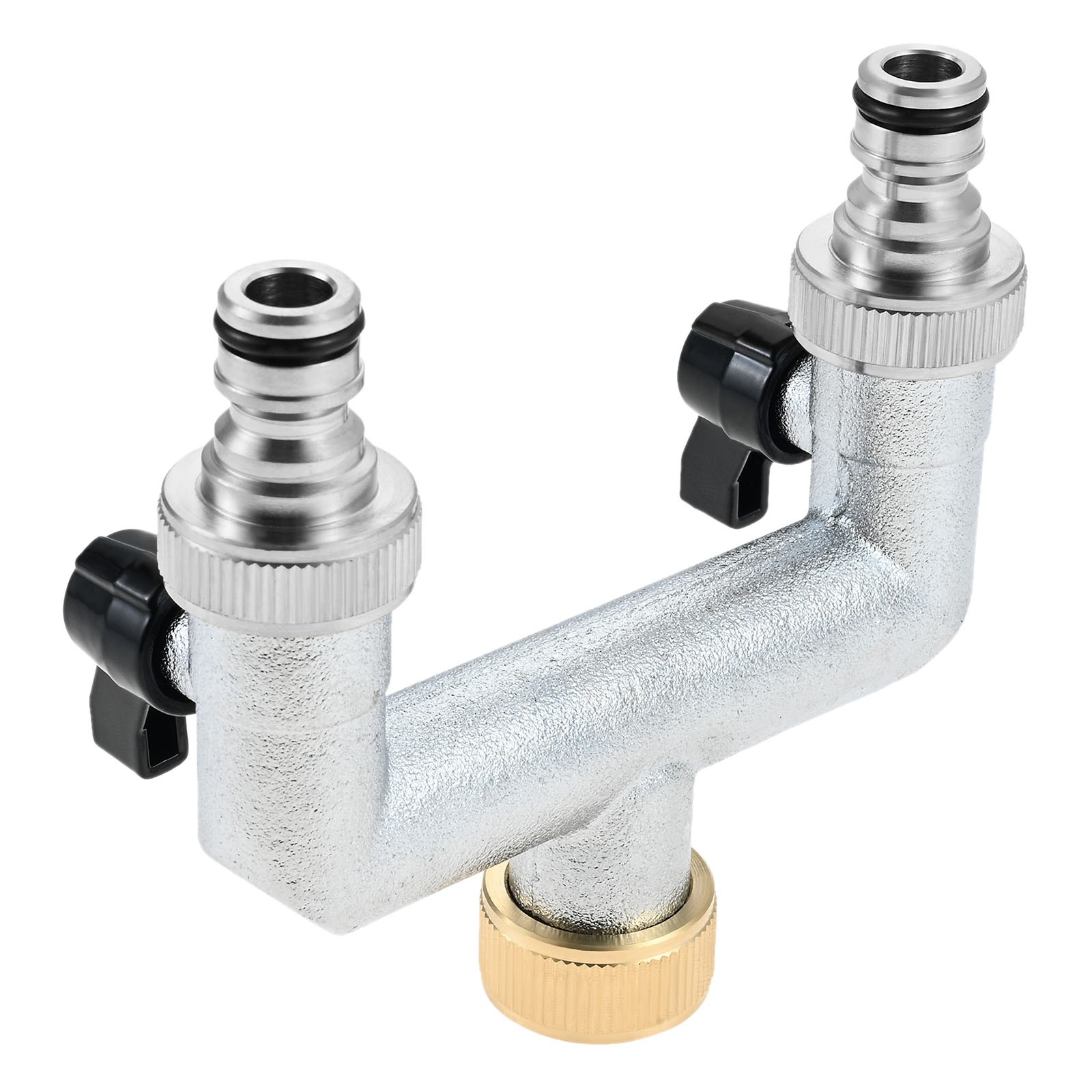 2-Way Tap Water Connection Distributor Kit Brass Parts 3/4″ with Shut-off Valve