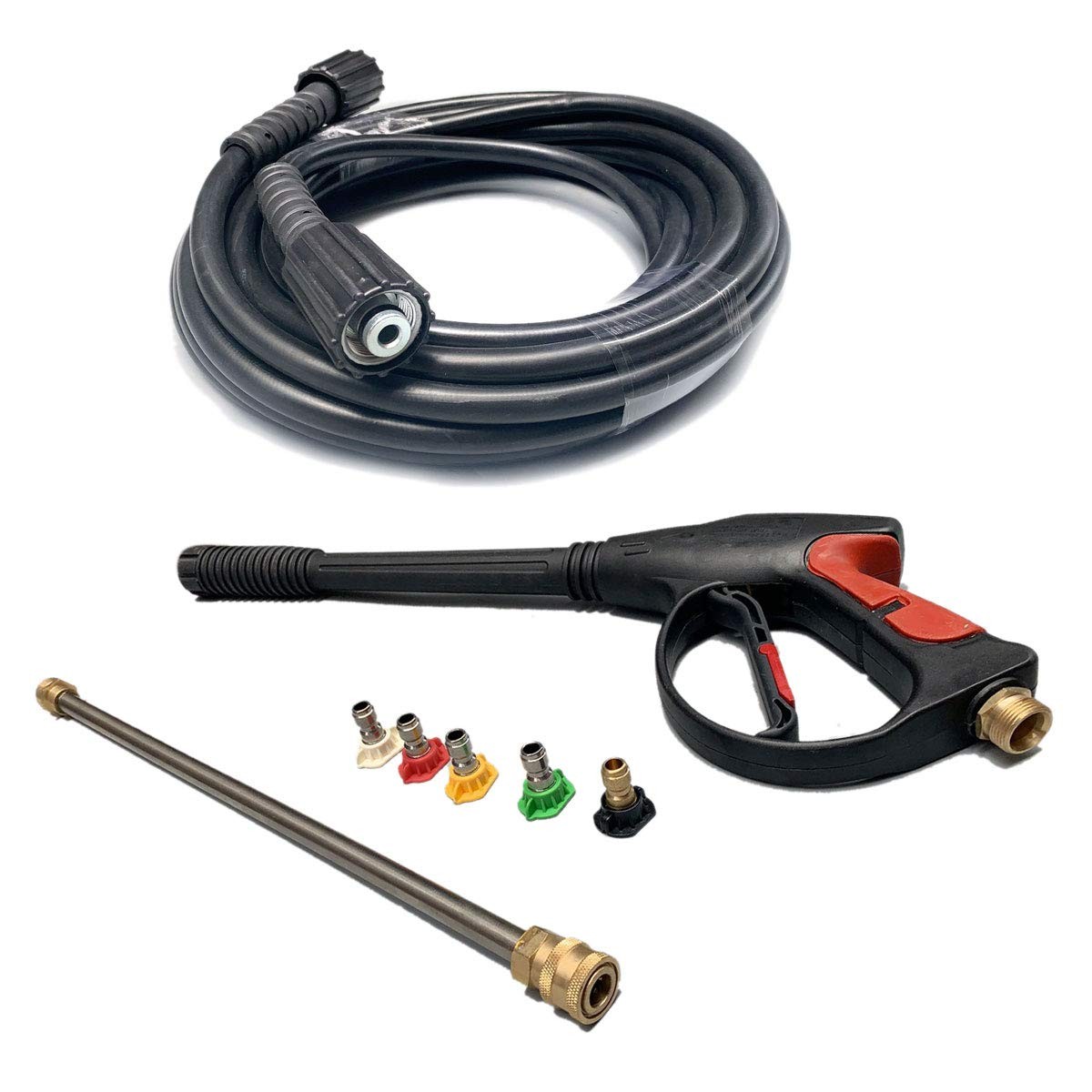 8-Part Pressure Washer Gun Replacement Kit 3600PSI 26Ft Hose 19 inch Wand