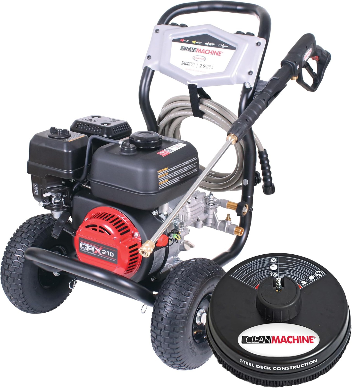Simpson 3400 PSI Gas Pressure Washer and 15-Inch Surface Cleaner, 2.5 GPM Res…