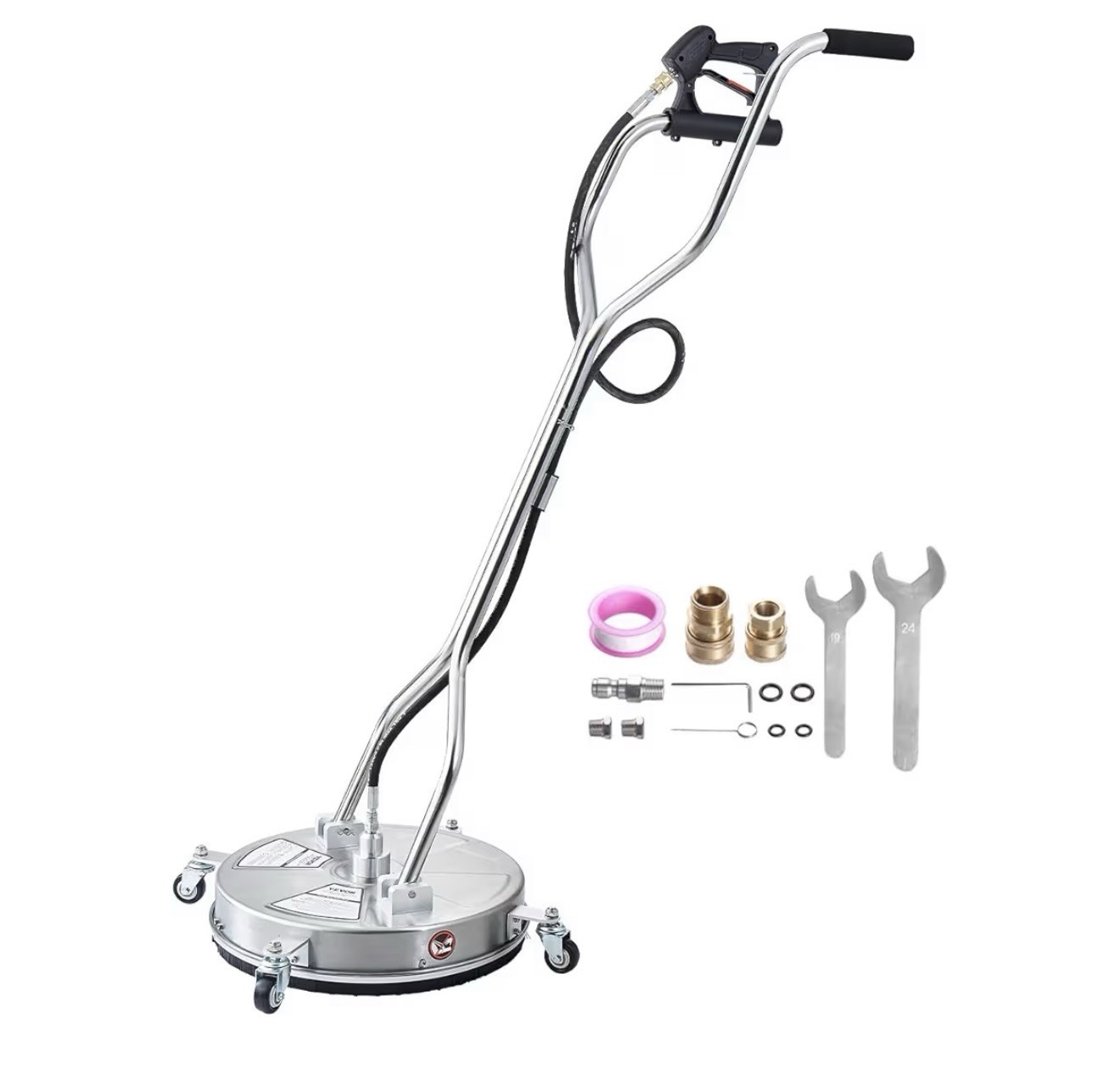 VEVOR 18″ Pressure Washer Surface Cleaner 4000PSI Stainless Steel w/ Dual Handle