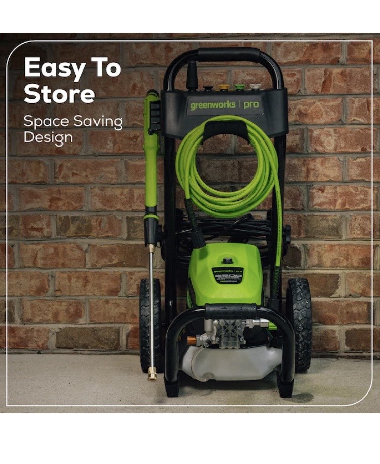 Greenworks Pro 2500 PSI TruBrushless Corded Electric Pressure Washer, Soap Tank