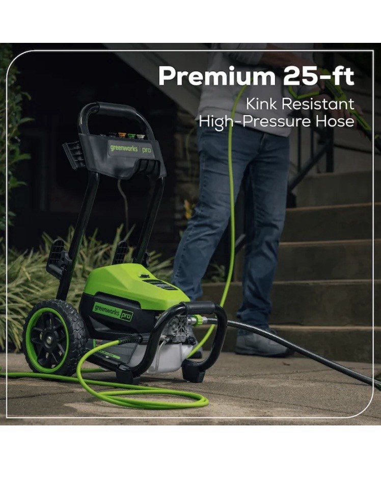 Greenworks Pro 2500 PSI TruBrushless Corded Electric Pressure Washer, Soap Tank