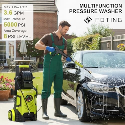 FOTING 5000 MAX PSI PRESSURE WASHER 2026 NEW TOUCH SCREEN 8 LEVEL – YELLOW