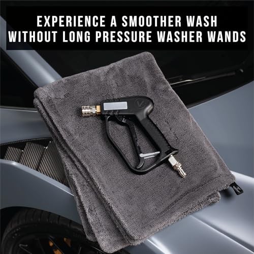 Premium Swivel Pressure Washer Gun, Short Handle with ¼” Quick Connect for a