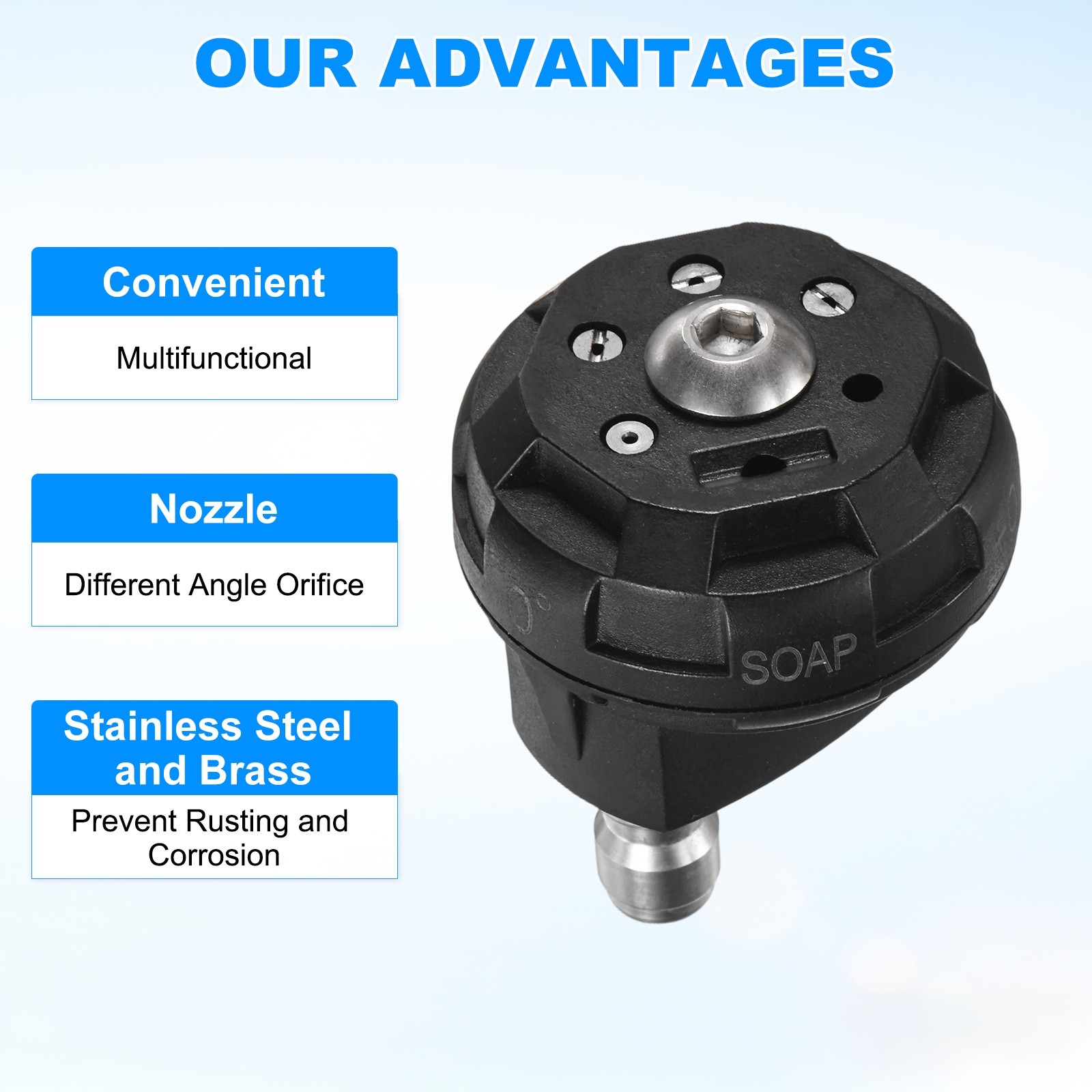 6-in-1 Pressure Washer Nozzle Tips with Connect Adapter, 3600PSI, 3.5GPM